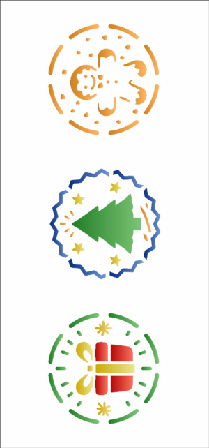Stencil OPA 3151 - Selos Natalinos I - 07 x 15cm