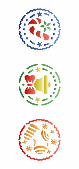 Stencil OPA 3152 - Selos Natalinos II - 07 x 15cm