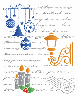 Stencil OPA 3153 - Carta Natalina II - 20 x 25cm