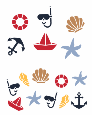 Stencil OPA 3154 - Náutico Infantil Estamparia II - 20 x 25cm