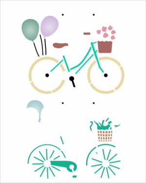 Stencil OPA 3166 - Bicicleta Vintage - 20 x 25cm