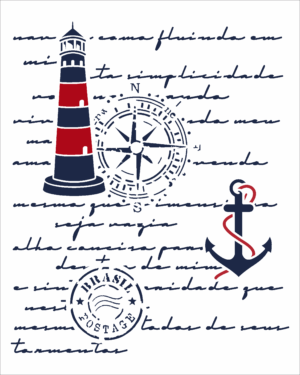 Stencil OPA 3168 - Carta Antiga Náutica - 20 x 25cm