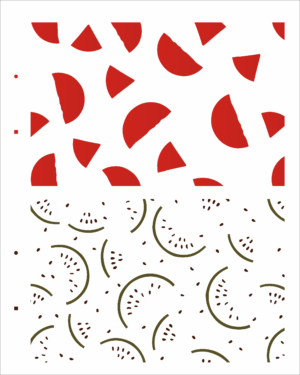 Stencil OPA 3171 - Feirinha Estamparia Frutas Melancia - 20 x 25cm