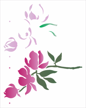 Stencil OPA 3176 - Flor Magnólias - 20 x 25cm