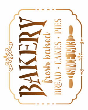 Stencil OPA 3177 - Frase Bakery Fresh Baked - 20 x 25cm