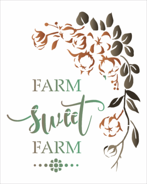 Stencil OPA 3178 - Frase Farm Sweet Farm - 20 x 25cm