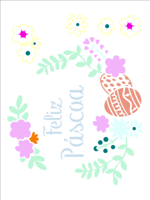 Stencil OPA 3197 - Feliz Páscoa II - 15 x 20cm