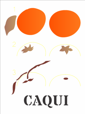 Stencil OPA 3200 - Feirinha Pdbrasil Frutas Caqui - 15 x 20cm