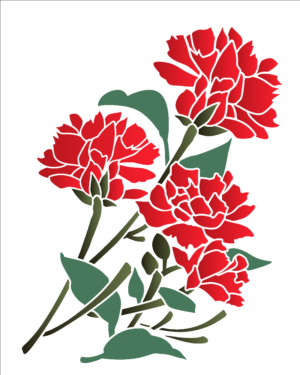 Stencil OPA 3209 - Flor Cravos - 20 x 25cm