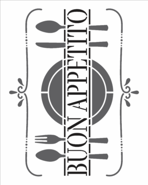 Stencil OPA 3211 - Frase Buon Appetito - 20 x 25cm
