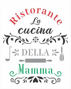 Stencil OPA 3213 - Frase Ristorante La Cucina - 20 x 25cm
