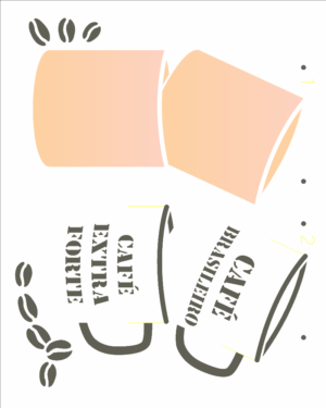 Stencil OPA 3218 - Pdbrasil Caneca Café - 20 x 25cm