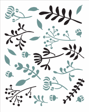 Stencil OPA 3233 - Estamparia Ramos Escandinavos III - 20 x 25cm