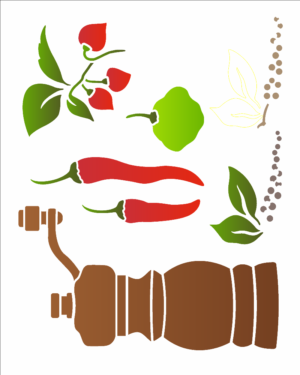 Stencil OPA 3235 - Pdbrasil Moedor de Pimenta - 20 x 25cm