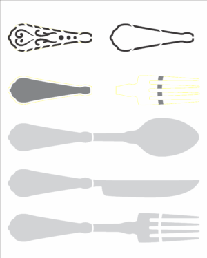 Stencil OPA 3236 - Pdbrasil Talheres Decorados - 20 x 25cm