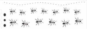 Stencil OPA 3254 - Barrado Formigas - 10 x 30cm