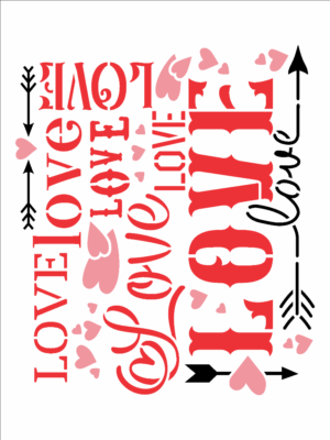Stencil OPA 3257 - Amor - Estamparia Love - 15 x 20cm