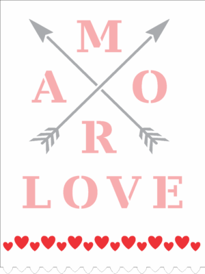 Stencil OPA 3258 - Amor - Flechas - 15 x 20cm