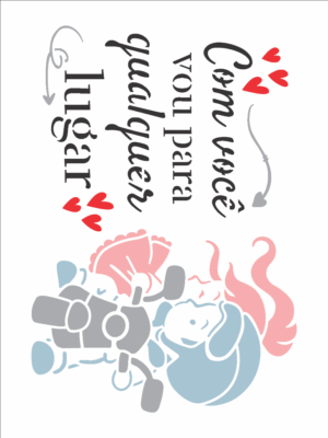 Stencil OPA 3259 - Amor - Frase com Você - 15 x 20cm