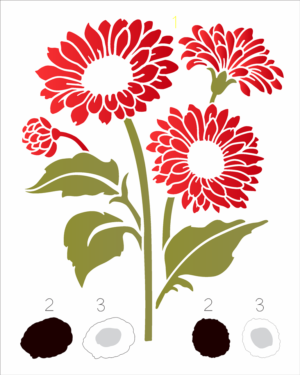 Stencil OPA 3267 - Flor Gérbera - 20 x 25cm
