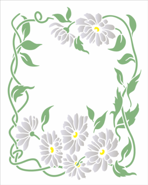 Stencil OPA 3268 - Flores Margaridas - 20 x 25cm