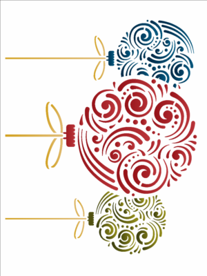 Stencil OPA 3284 - Bolas Natalinas Arabescos - 15 x 20cm