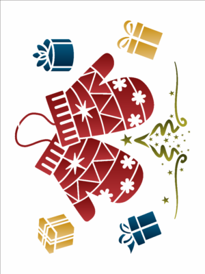 Stencil OPA 3287 - Luvas Natalinas - 15 x 20cm