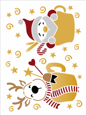 Stencil OPA 3288 - Natal Na Caneca - 15 x 20cm