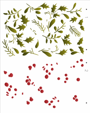 Stencil OPA 3292 - Estamparia Ramos de Azevinho - 20 x 25cm