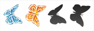 Stencil OPA 3296 - Borboletas II - 10 x 30cm