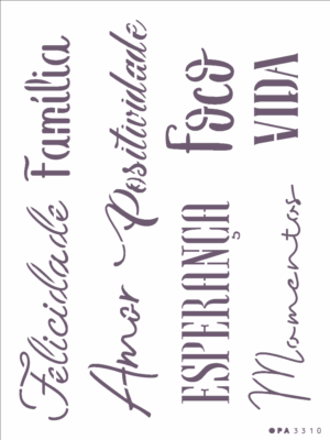 Stencil OPA 3310 - Palavras Lettering II - 15 x 20cm