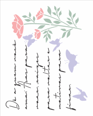 Stencil OPA 3315 - Carta Antiga Borboleta II - 20 x 25cm