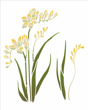 Stencil OPA 3320 - Flor Frésia - 20 x 25cm