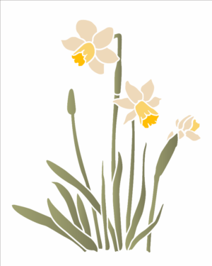 Stencil OPA 3321 - Flor Narciso - 20 x 25cm