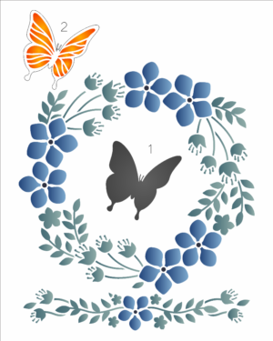 Stencil OPA 3322 - Guirlanda Borboleta - 20 x 25cm