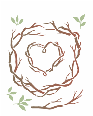 Stencil OPA 3327 - Pdbrasil Guirlanda de Galhos - 20 x 25cm