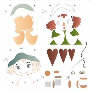 Stencil OPA 3339 - Pdbrasil Boneca de Pano - 30.5 x 30.5cm