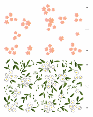 Stencil OPA 3355 - Estamparia Flores Micro II - 20 x 25cm