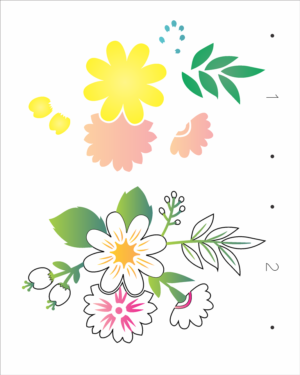 Stencil OPA 3359 - Flor Estilizada I - 20 x 25cm