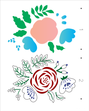 Stencil OPA 3360 - Flor Estilizada II - 20 x 25cm