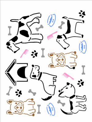 Stencil OPA 3379 - Pet Estamparia Cachorro III - 15 x 20cm