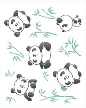 Stencil OPA 3411 - Infantil Pandas - 20 x 25cm