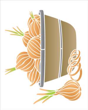 Stencil OPA 3413 - Pdbrasil Cebolas Na Vasilha - 20 x 25cm