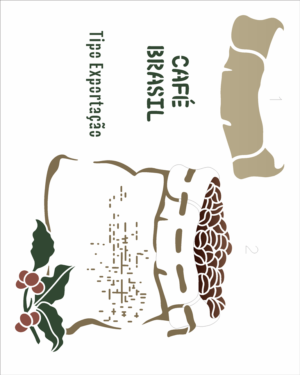 Stencil OPA 3416 - Pdbrasil Saco de Café - 20 x 25cm