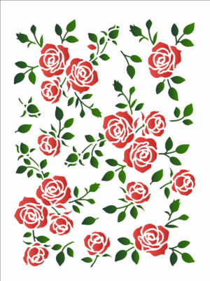 Stencil OPA 3431 - Estamparia Floral Rosas - 15 x 20cm