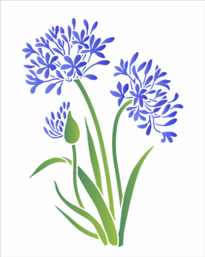 Stencil OPA 3440 - Flor Agapanthus - 20 x 25cm
