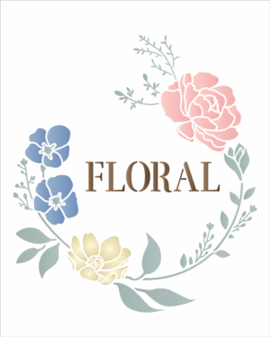 Stencil OPA 3444 - Palavras Floral e Flores - 20 x 25cm