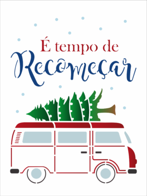Stencil OPA 3451 - Kombi Natalina - 15 x 20cm