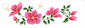 Stencil OPA 3458 - Flores Azaleias - 10 x 30cm