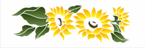 Stencil OPA 3460 - Flores Girassóis II - 10 x 30cm